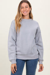 Heather Grey Basic Fleece Crewneck Sweatshirt