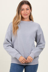 Heather Grey Basic Fleece Crewneck Sweatshirt