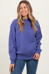 Periwinkle Basic Fleece Crewneck Sweatshirt