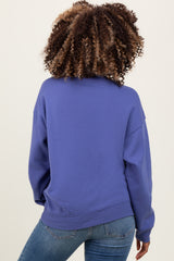 Periwinkle Basic Fleece Crewneck Maternity Sweatshirt