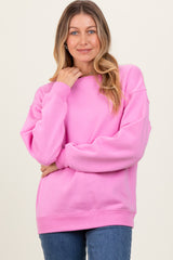 Pink Basic Fleece Crewneck Sweatshirt