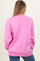 Pink Basic Fleece Crewneck Sweatshirt