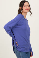 Periwinkle Exposed Seam Long Sleeve Top