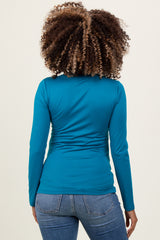 Teal Basic Long Sleeve Maternity Top