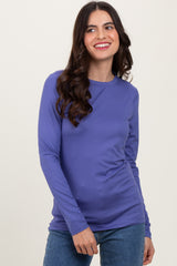 Periwinkle Basic Long Sleeve Maternity Top