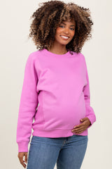 Pink Fleece Maternity Sweatshirt