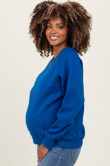 Royal Blue Fleece Maternity Sweatshirt