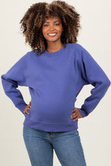 Periwinkle Fleece Maternity Sweatshirt