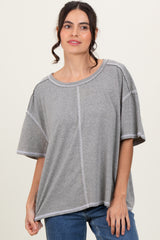 Light Olive Solid Tri-Blend Short Sleeve Tunic Top