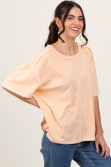 Peach Solid Tri-Blend Short Sleeve Tunic Top