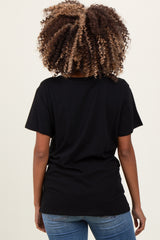 Black Oversized V-Neck Short Sleeve Maternity Tee