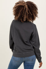 Black French Terry Vintage Wash Maternity Pullover