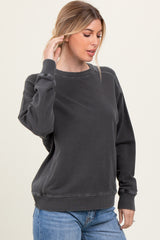 Black French Terry Vintage Wash Pullover