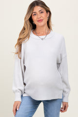 Ivory Brushed Ribbed Knit Maternity Pullover