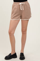 Mocha White Trim Shorts