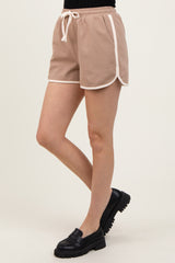 Mocha White Trim Shorts