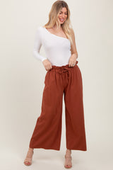 Rust Flowy Cropped Pant