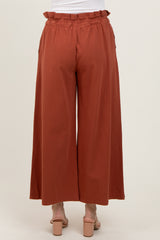 Rust Flowy Cropped Pant