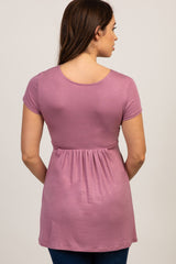 PinkBlush Mauve Draped Front Maternity/Nursing Top