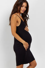 PinkBlush Black Basic Maternity Sleep Dress