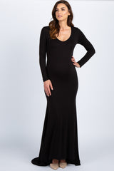 PinkBlush Black Long Sleeve Photoshoot Maternity Gown/Dress