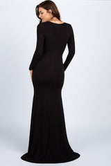 PinkBlush Black Long Sleeve Photoshoot Maternity Gown/Dress