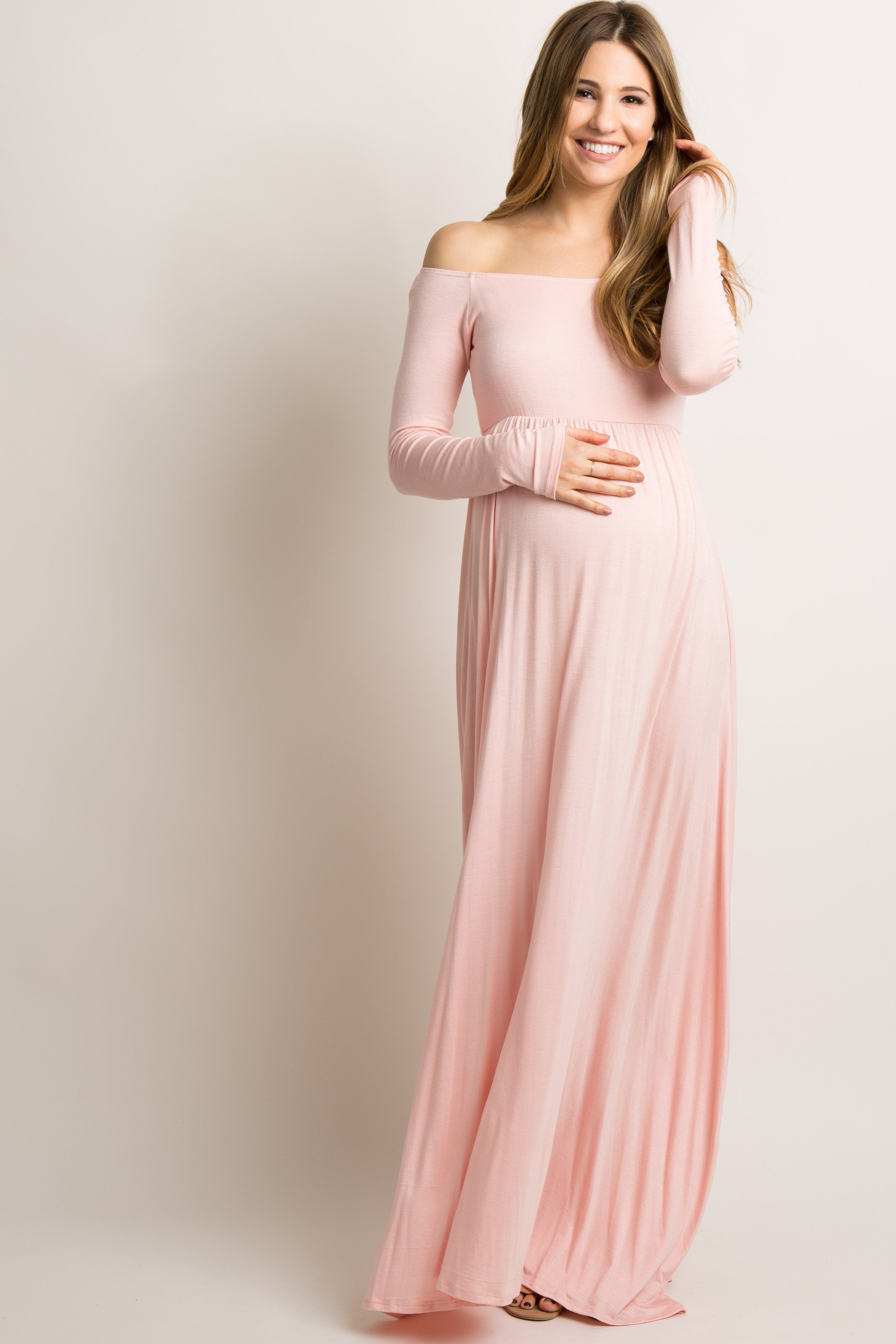 Vivian Off Shoulder Gown – Pink | Needle & Thread