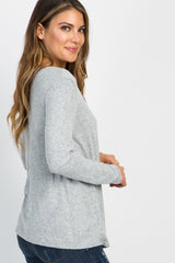 PinkBlush Heather Grey Knit Wrap Tie Nursing Top