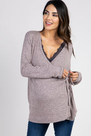 PinkBlush Heather Pink Wrap Knit Maternity/Nursing Top