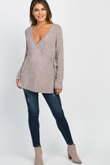 PinkBlush Heather Pink Wrap Knit Nursing Top