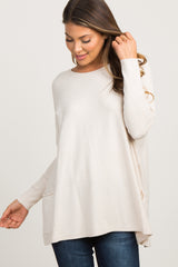 Beige Pocketed Dolman Sleeve Top