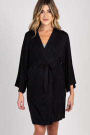 PinkBlush Black Delivery/Nursing Maternity Robe