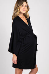 PinkBlush Black Delivery/Nursing Maternity Robe