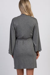 PinkBlush Charcoal Delivery/Nursing Maternity Robe