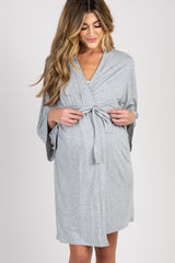 PinkBlush Heather Grey Delivery/Nursing Maternity Robe