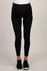 PinkBlush Black Solid Basic Maternity Leggings