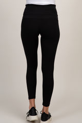 PinkBlush Black Solid Basic Maternity Leggings