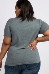 Grey Mama Glitter Graphic Plus Maternity Top