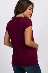 PinkBlush Burgundy Layered Wrap Front Maternity Nursing Top