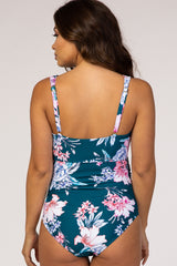 PinkBlush Jade Floral Waist Tie Maternity One-Piece Swimsuit