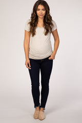 PinkBlush Navy Blue Distressed Hem Maternity Jean