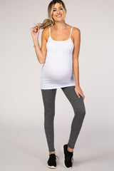 White Solid Maternity Cami