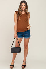 PinkBlush Blue Raw Hem Cuffed Denim Maternity Shorts