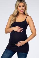 Navy Blue Solid Maternity Cami