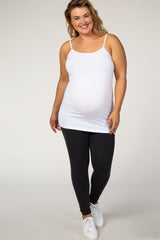 White Solid Maternity Plus Cami