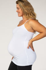 White Solid Maternity Plus Cami