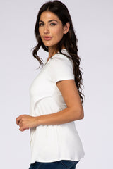 Ivory Layered Wrap Front Nursing Top