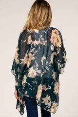 Forest Green Floral Sheer Maternity Cover Up