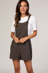 Charcoal Adjustable Strap Short Overalls