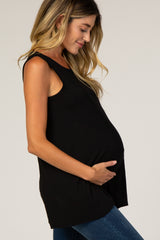 PinkBlush Black Overlay Maternity/Nursing Tank